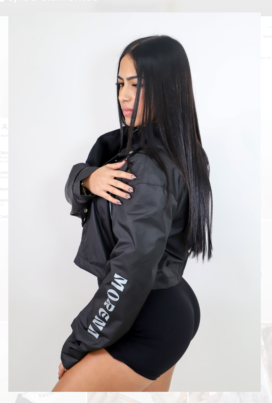 BLACK REFLECTIVE WINDBREAKER